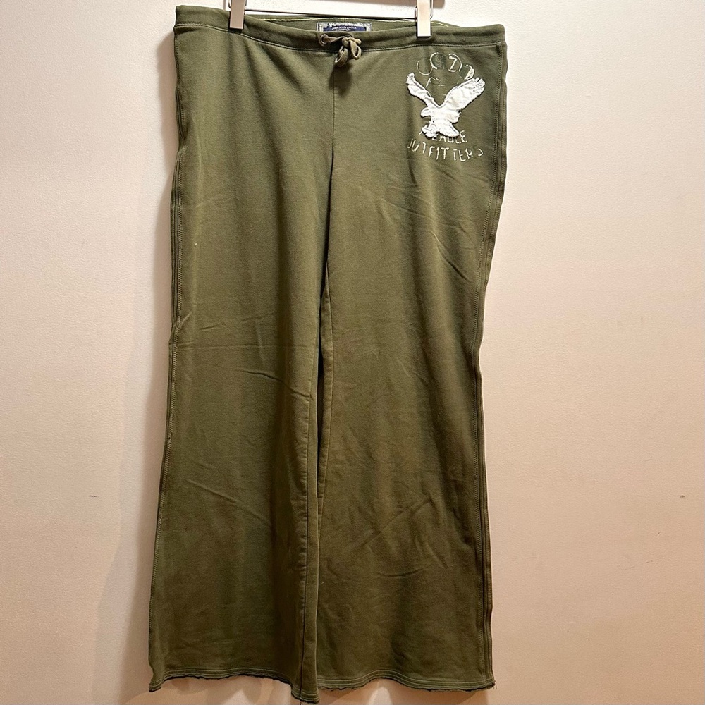 Vintage Y2K American Eagle Outfitters Womens XL Green Pants Lounge Sweatpants